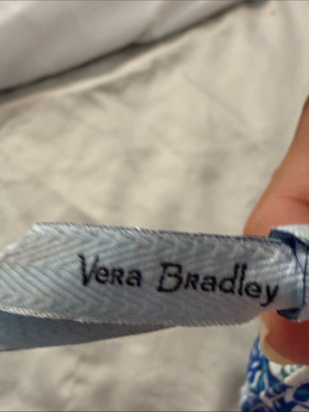 Vera Bradley pill box. Pale Blue Fabric Label with logo. - Picture 2 of 4